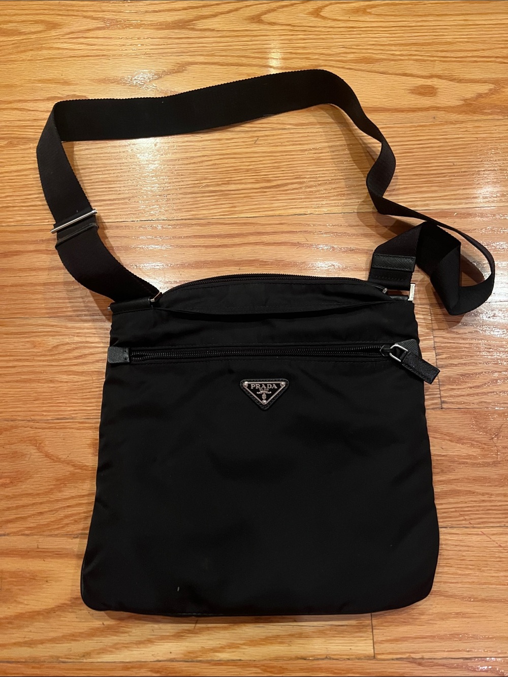 Prada Black Nylon Messenger Crossbody Bag for Men